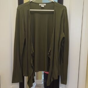 ⭐5/$25-Liz Claiborne Forest Green Open Cardigan